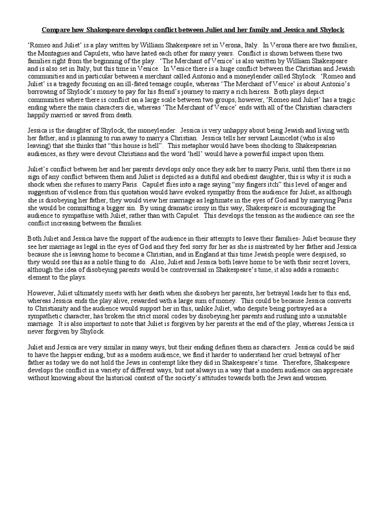 merchant of venice essays