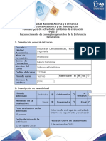 Guía de actividades y rúbrica de evaluación – Paso 1 – Reconocimiento de conceptos generales de la Inferencia Estadística