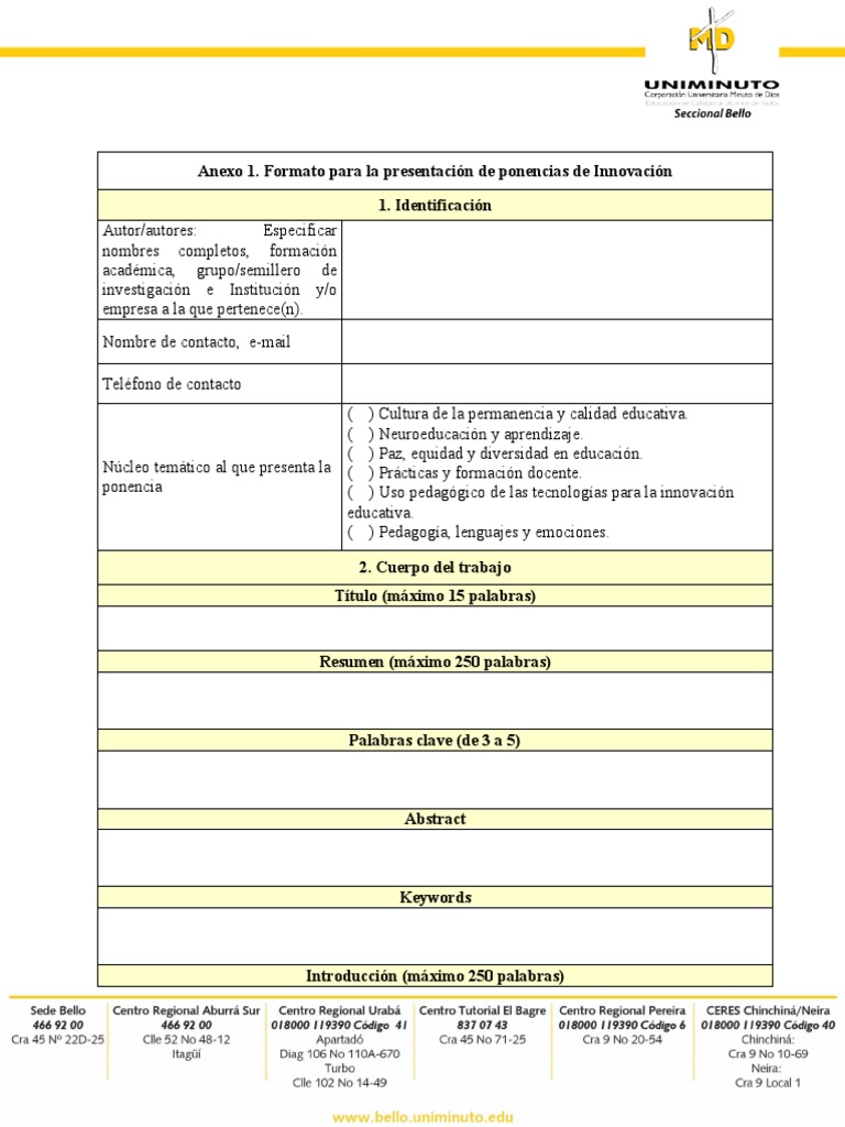 Formato de Ponencia para Innovación | PDF