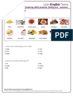 Listening skills practice: Eating out answers