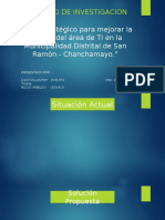 Plan Estratégico para Mejorar La Gestión Del Area de TI de La Munic. Dist. de San Ramon