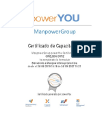 Certificado de Capacitación: Manpowergroup Poweryou Certifica Que