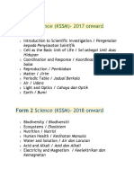 Science Topc (Form 1 - 3)