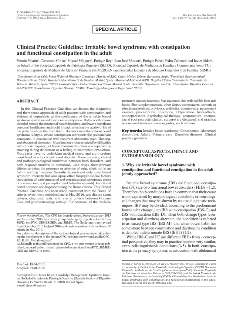 Roma Iv Constipation Irritable Bowel Syndrome