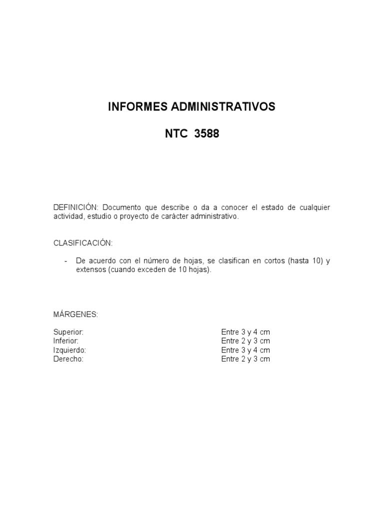 Total 101+ imagen modelo de informe administrativo corto