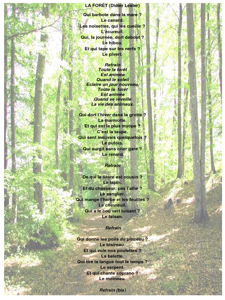 Chanson De La Foret La Foret PDF | PDF