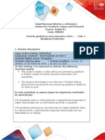 Activities Guide and Evaluation Rubric - Unit 2 - Task 4 - Speaking Production