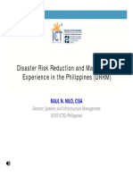Disaster Risk Reduction and Management Experience in The Philippines (DRRM)