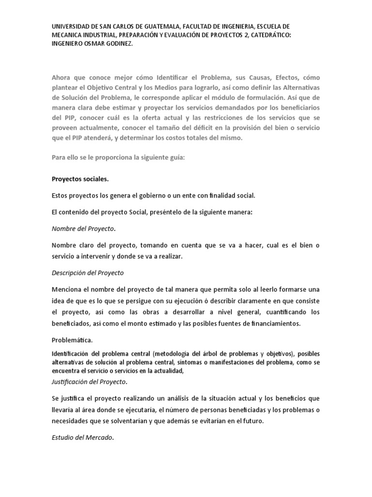 Estructura para Proyecto Social | PDF | Ingeniería | Presupuesto