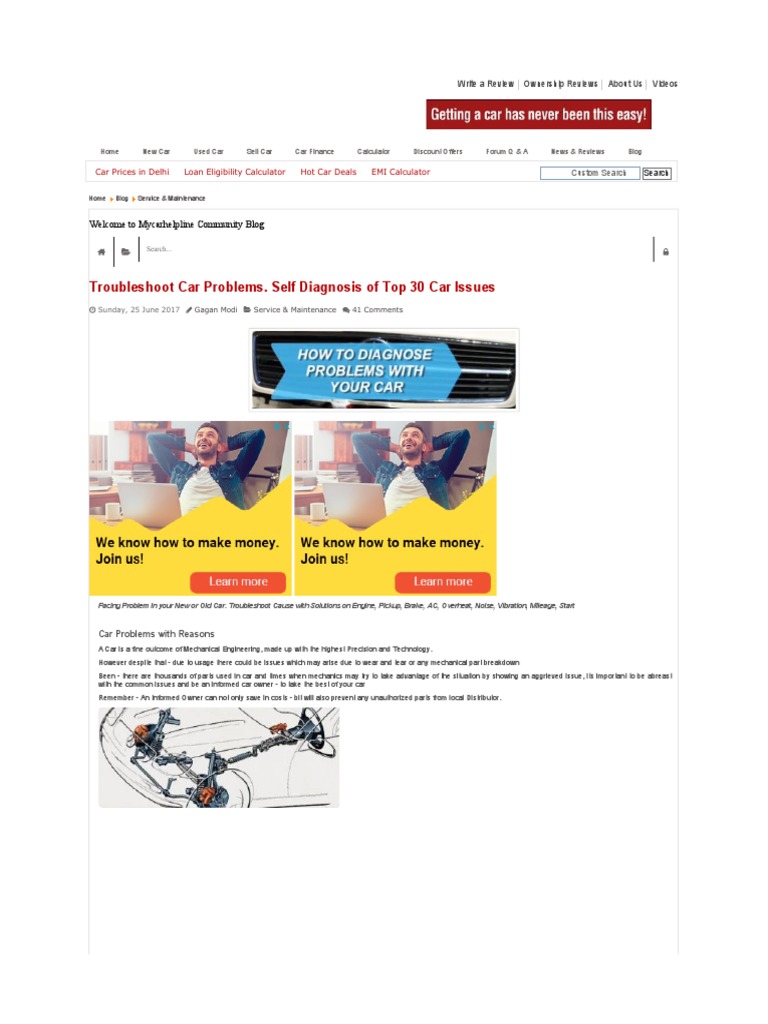 Troubleshooting Common Car Problems | PDF | Fuel Injection | Diesel Engine