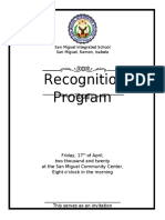 Recognition Program: San Miguel Integrated School San Miguel, Ramon, Isabela