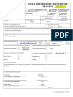 Non-Conformance Disposition Request: For Asco Use Only