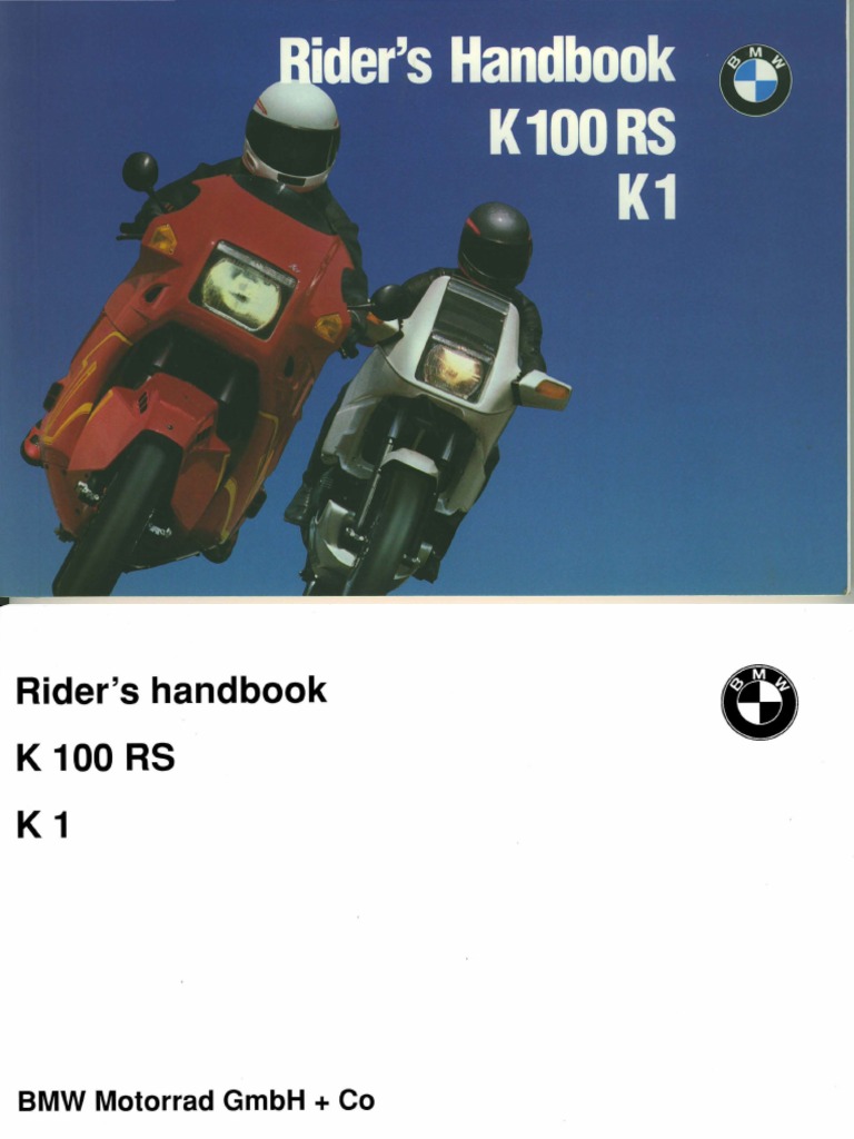 BMW Rider's Handbook K100RS K1 | PDF | Clutch | Motorcycle