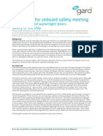 Case Study For Onboard Safety Meeting: Power Operated Watertight Doors - Safety of The Ship