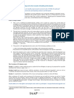 Online Support Plan For Health Professionals Involved in The COVID-19 Outbreak Document For Participating Analysts and Therapists