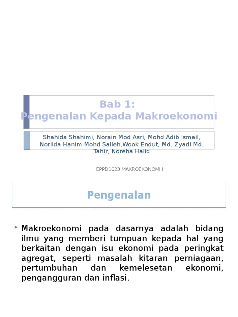 Bab 1 Pengenalan Kepada Makroekonomi | PDF