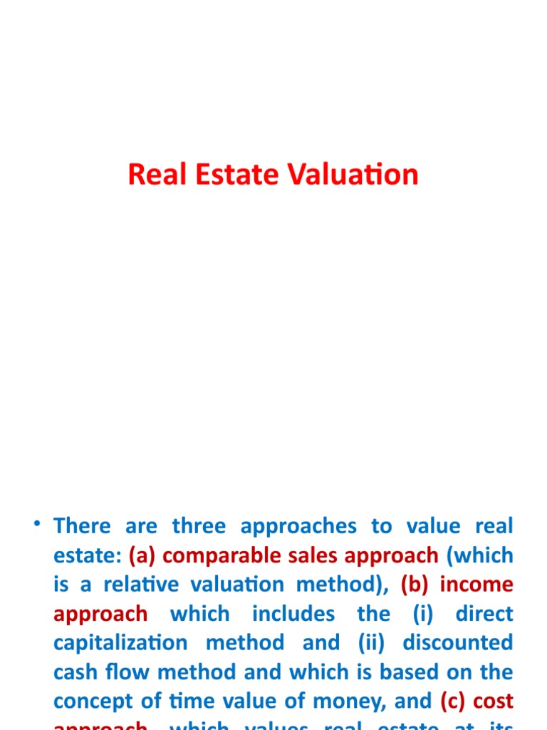 Real Estate Valuation Methods Explained | PDF | Valuation (Finance ...