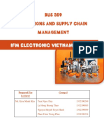 Ifm Electronic Vietnam Co., LTD.: BUS 359 Operations and Supply Chain Management