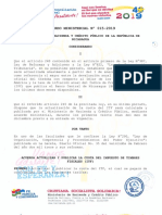 Nuevas Tarifas DGI Acuerdo Ministerial 015-2019 Actualizacion ITF PDF