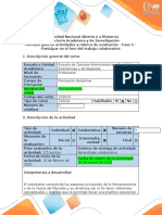 Fase 2 – Participar en el foro del trabajo colaborativo