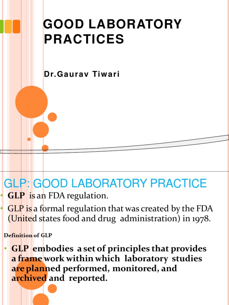 Notes 1 For 2503 Good Laboratory Practices PDF PDF Business