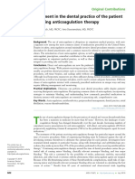 Treatment in Dental Practice of The Patient Receiving Anticoagulation Therapy PDF