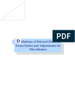 Definitions of Selected Financial Terms Ratios and Adjustments For Microfinance PDF