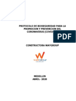 Protocolo de Bioseguridad para La Promoción y Prevencion Del Coronavirus Constructora Waygroup