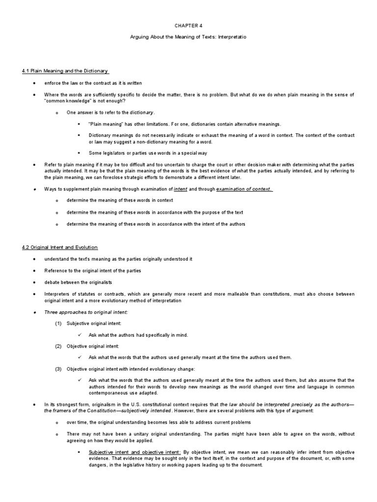 Chapter 4 PDF Statutory Interpretation Plain Meaning Rule