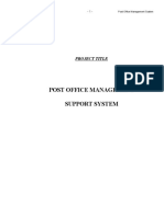 Post OFFICE-Post Office Project - Sample - Synopsis