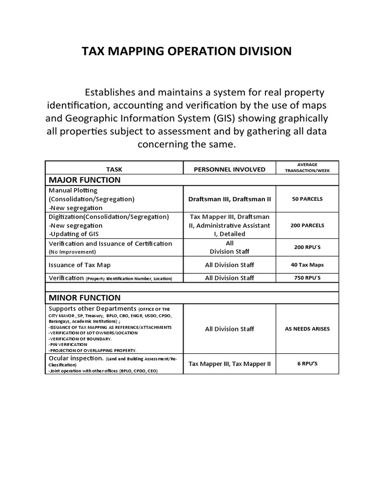 Tax Mapping Operations Overview | PDF
