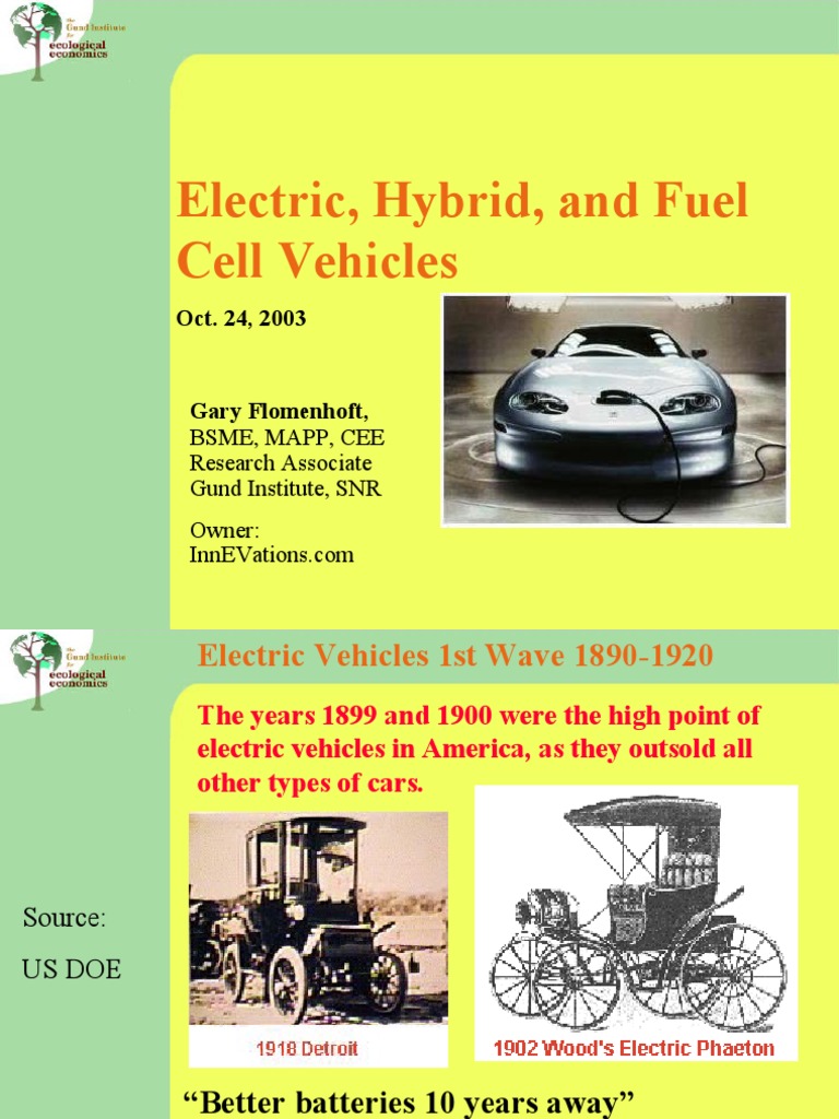Electric, Hybrid, and Fuel Cell Vehicles Bsme, Mapp, Cee Research