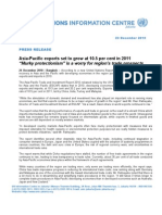 PR 2010-12-24 (EN) Asia-Pacific Exports Set To Grow at 10.5 Percent in 2011 "Murky Protectionism" Is A Worry For Region's Trade Prospects