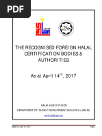 The Recognised Foreign Halal Certification Bodies & Authorities (14.04.2017) PDF