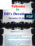 Welcome: DD's Devotional