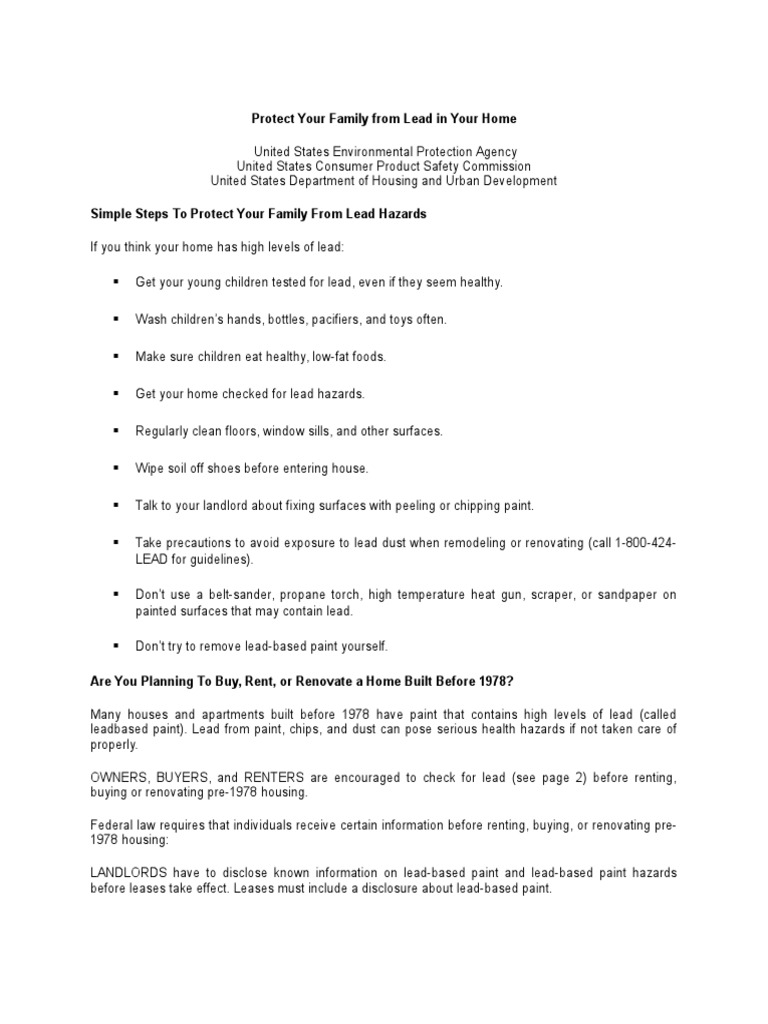 Protect Your Family From Lead in Your Home Lead Wellness