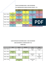 Clases Virtuales Plataforma Zoom - Horario Secundaria