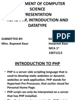 PHP, Introduction and Datatype