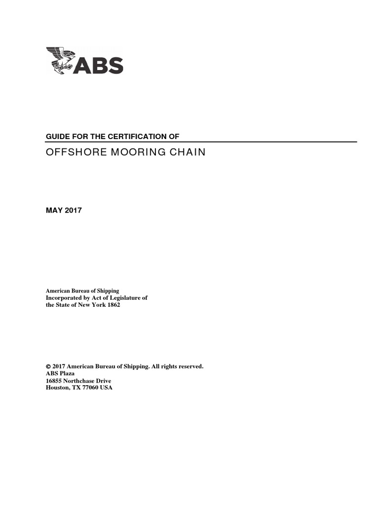 Offshore Mooring Chain Certification Guide | PDF | Nondestructive ...