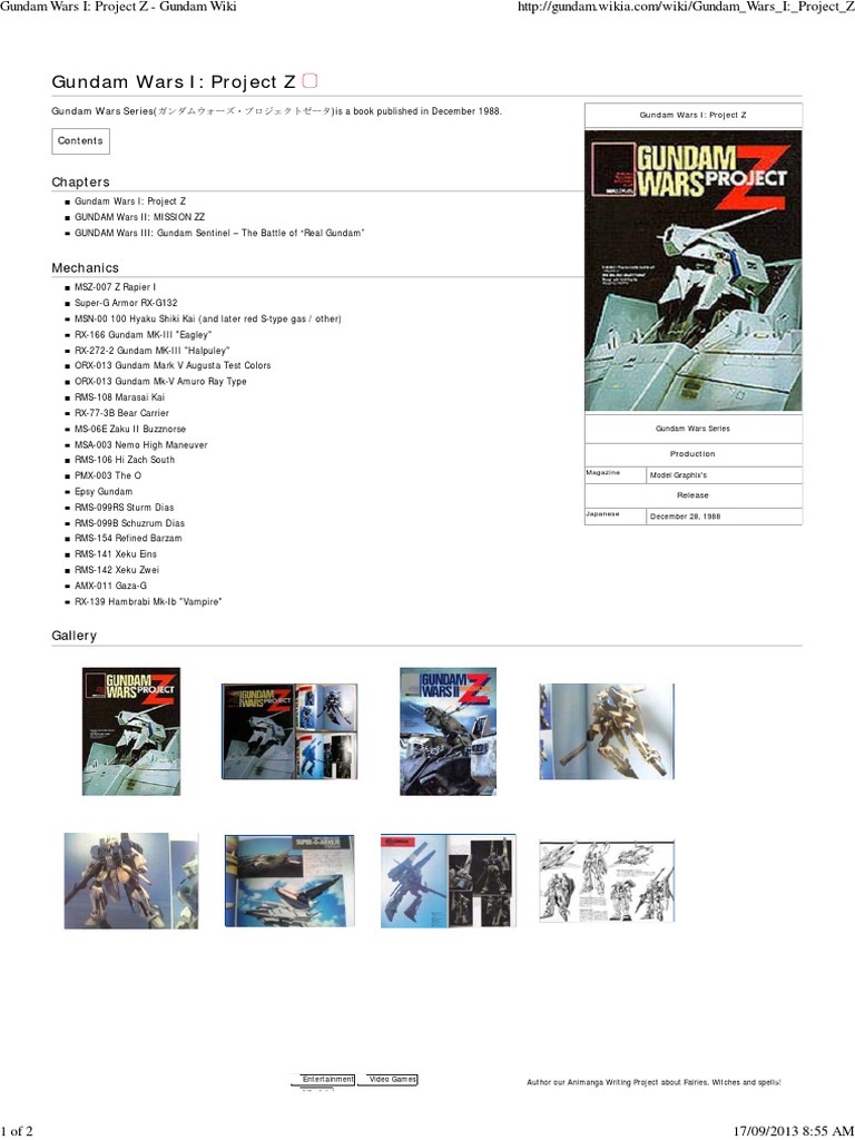 Gundam Wars I Project Z Gundam Wiki Media Franchises Anime