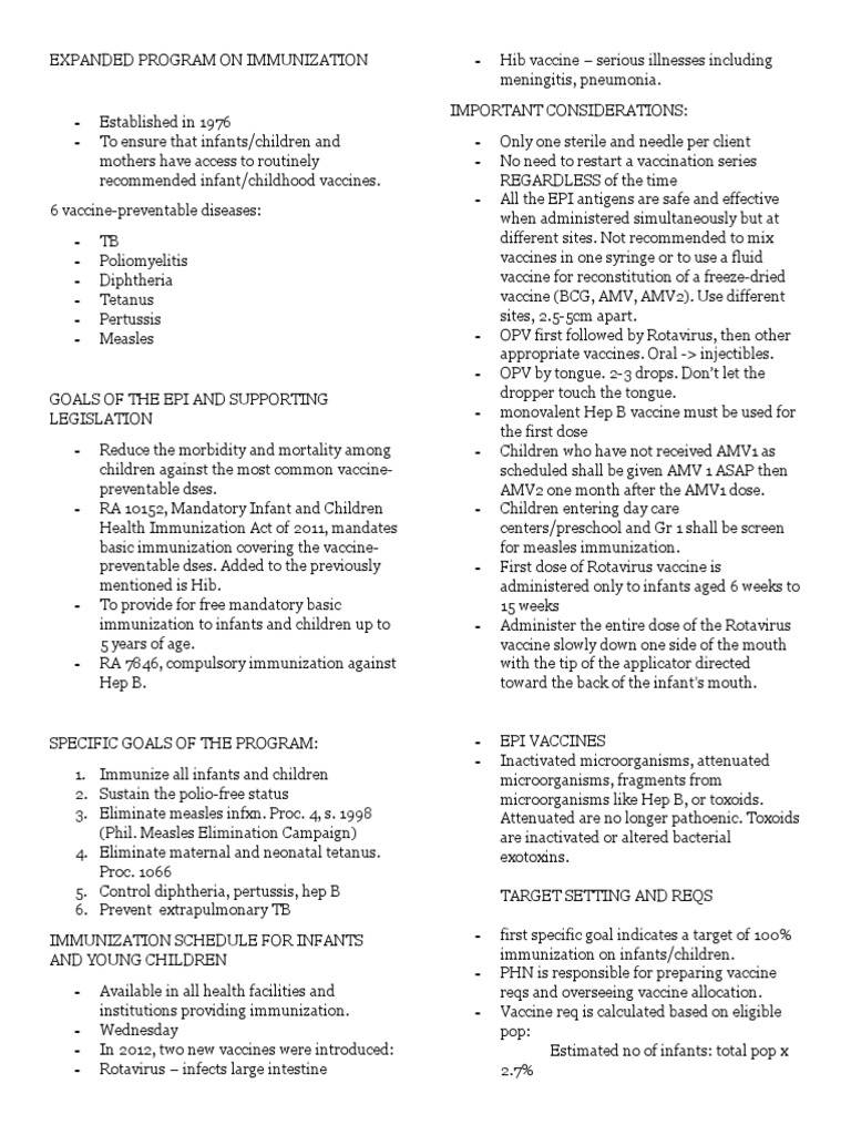 Expanded Immunization Program Overview | PDF | Menstrual Cycle | Childbirth