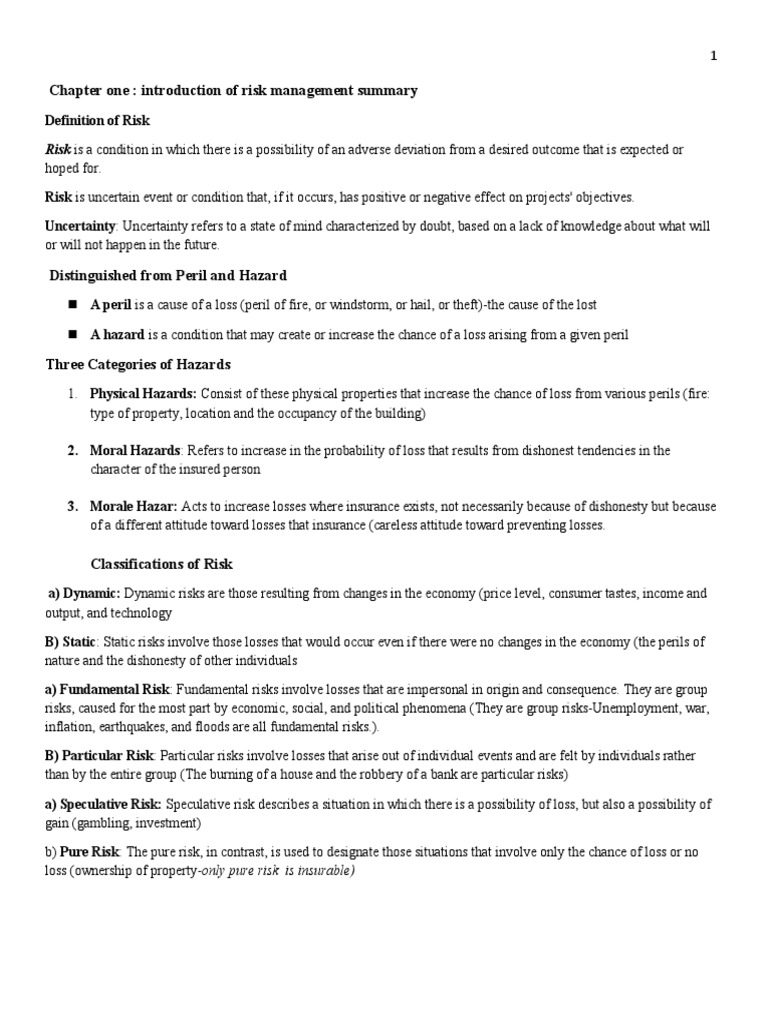 Chapters of Risk Management Summary | PDF | Risk | Basel Ii