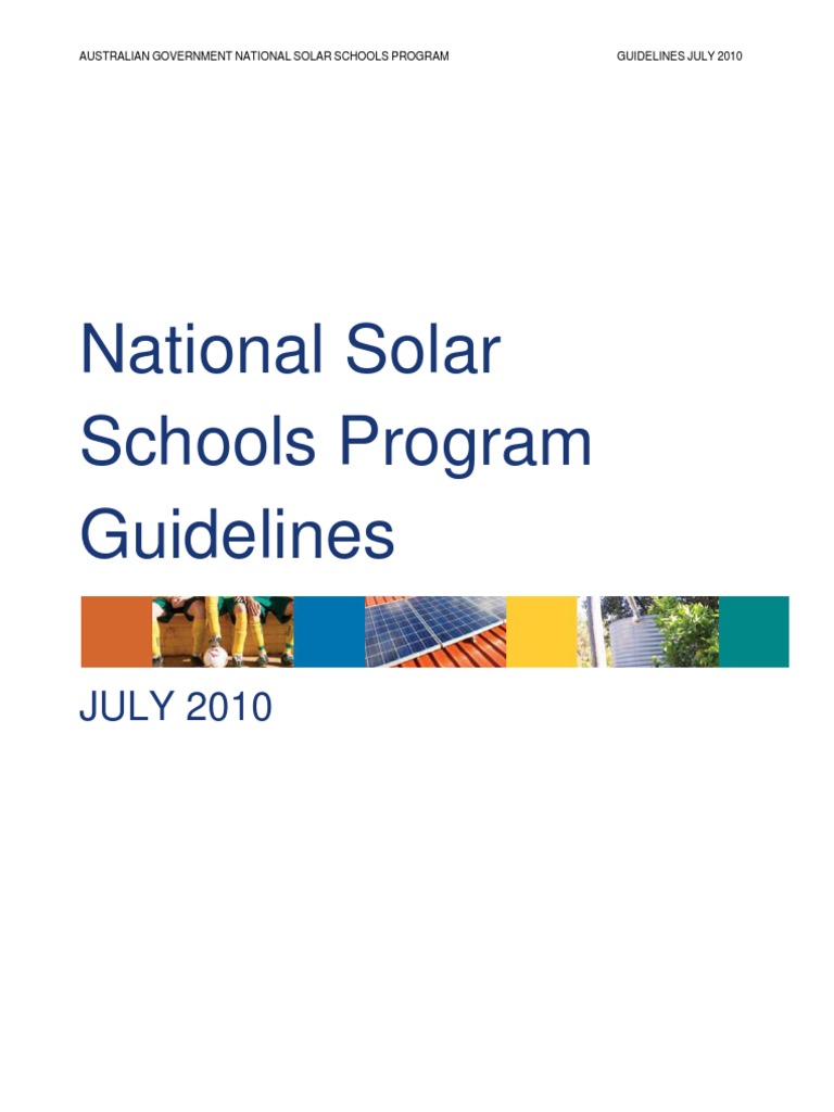 National Solar Schools Program Guidelines AU PDF Lighting Photovoltaics
