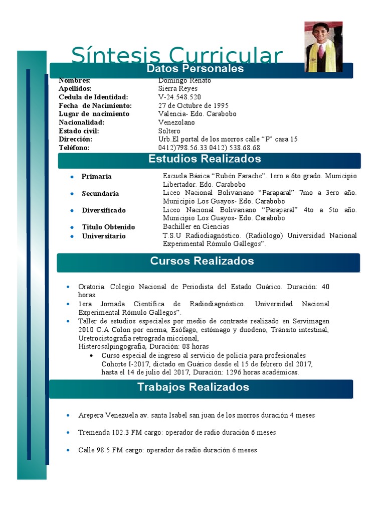 Curriculum | PDF | Radiología | Especialidades Medicas