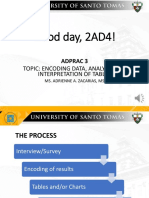 Good Day, 2AD4!: Topic: Encoding Data, Analysis and Interpretation of Tables