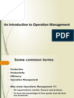 CH I - Introduction To Opeartion Management