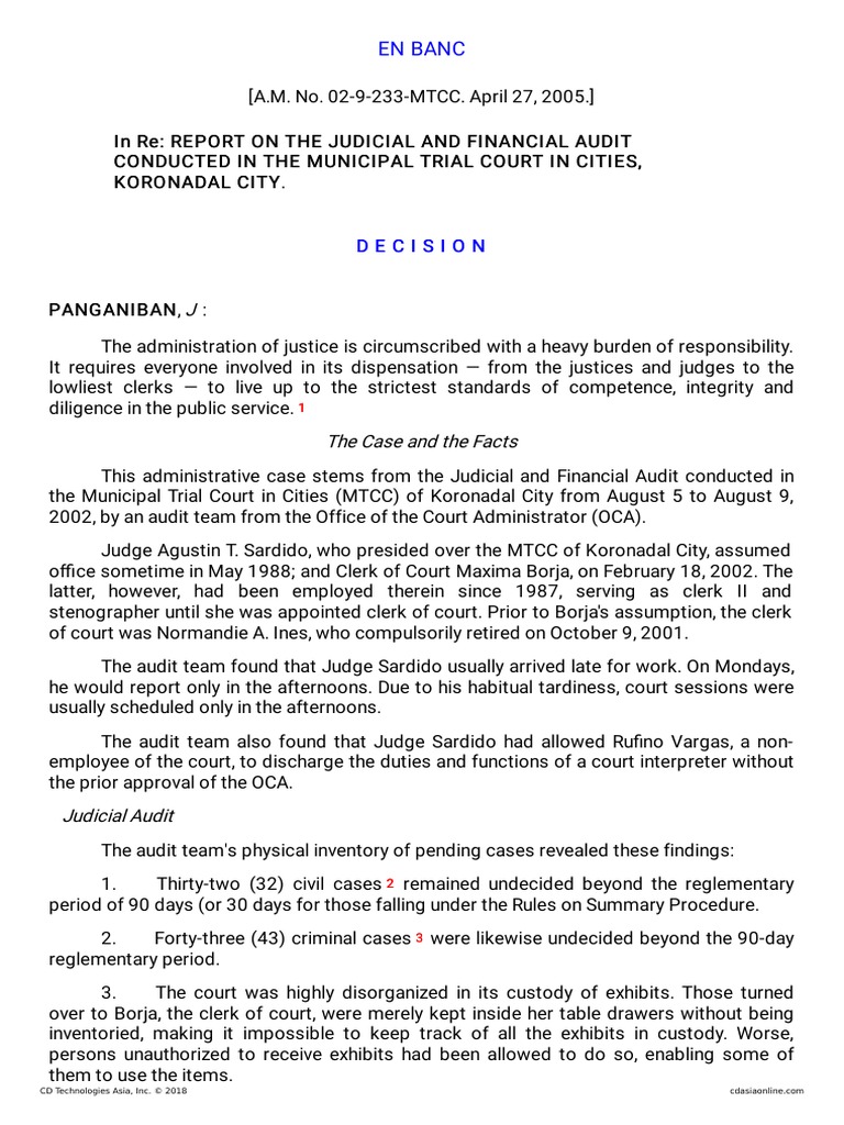 Report - On - The - Judicial - and - Financial - Audit | PDF | Judge ...