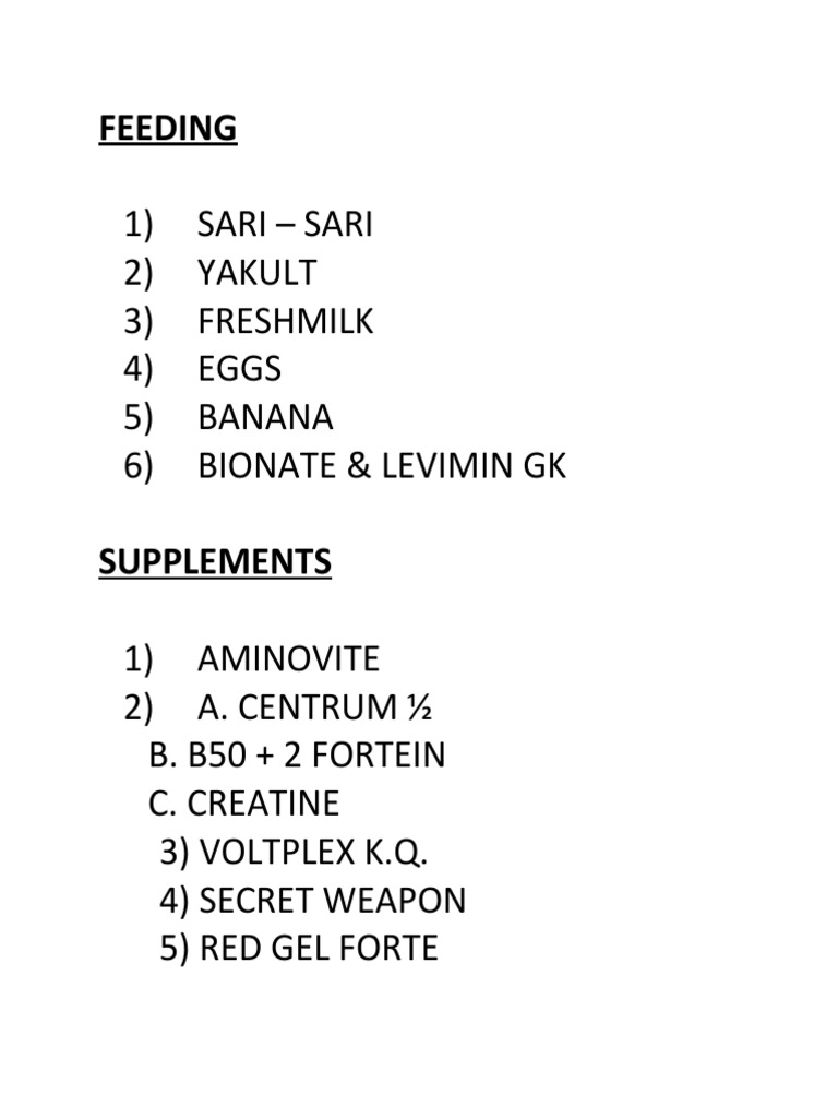 Supplement & Nutrition Routine | PDF