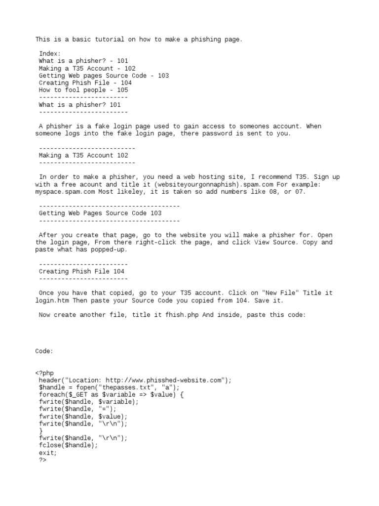 Basic Phishing Tutorial2 Pdf Phishing Cybercrime
