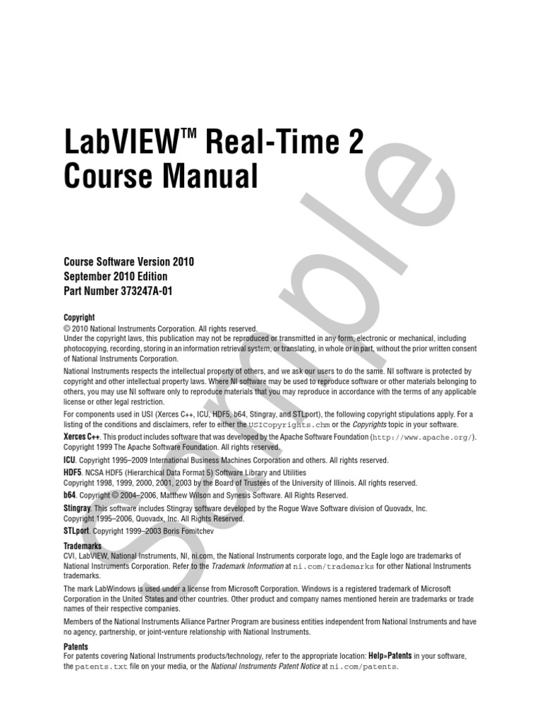 Labview Real-Time 2 Course Manual: Sample | PDF | Variable (Computer ...